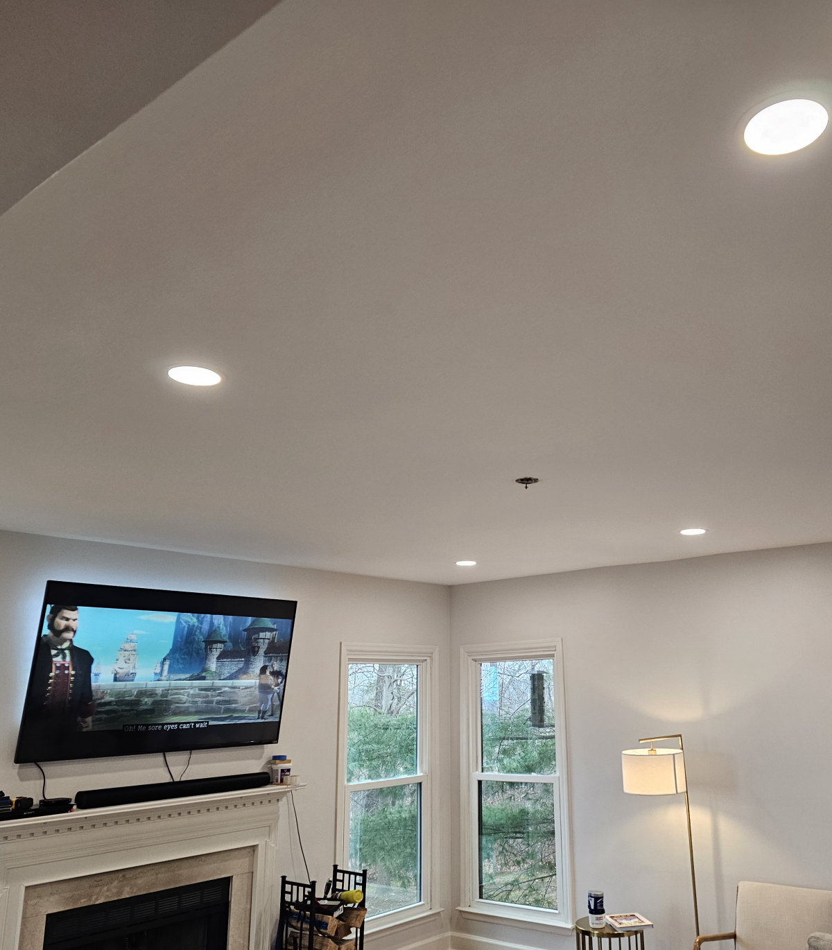 Recessed lighting installed in a Middle Tennessee living room by Amprite electricians